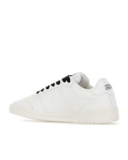 Versace Jeans White Couture Logo Printed Sneakers for men