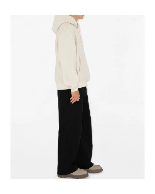 Burberry White Ekd Motif Drawstring Hoodie for men