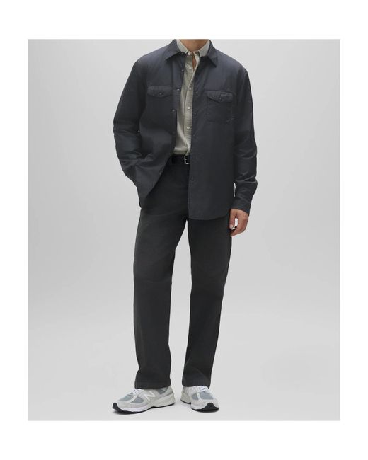 Aspesi Black Patch Pocketed Buttoned Overshirt for men