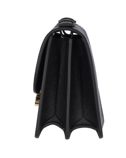 Victoria Beckham Black Logo Plaque Mini Top Handle Bag