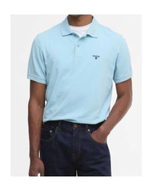Barbour Blue Lightweight Sports Short-Sleeved Polo Shirt for men