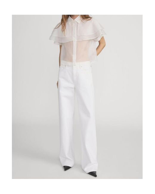 FRAME White Ruffled Shirt