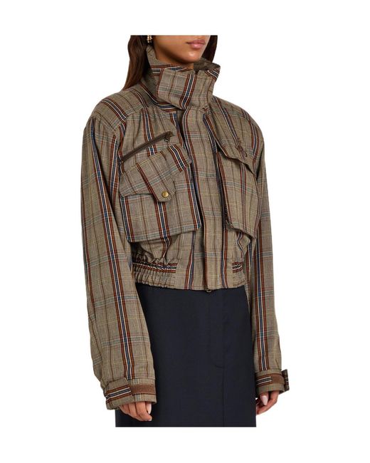 Vivienne Westwood Brown Plaid Woven Bomber Jacket