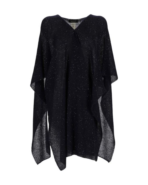 Fabiana Filippi Black V-Neck Embellished Cape