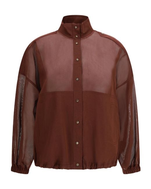 Brunello Cucinelli Brown Monili Outerwear Jacket