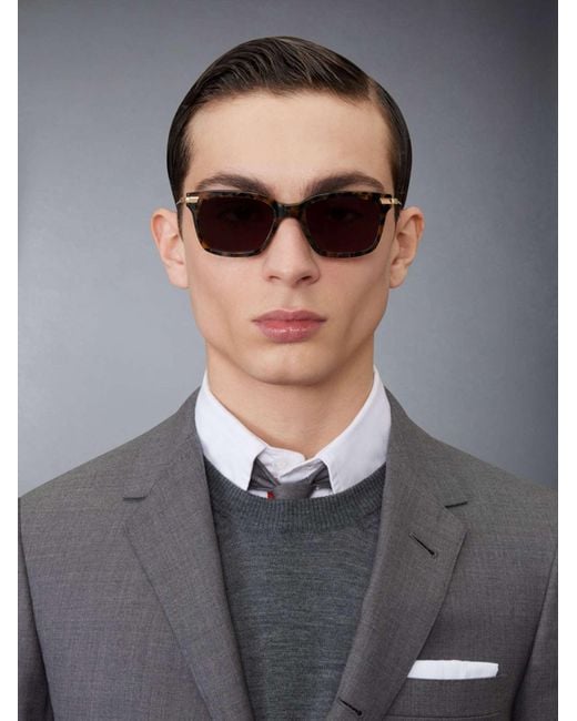 Thom Browne White Eyewear Square Frame Sunglasses for men