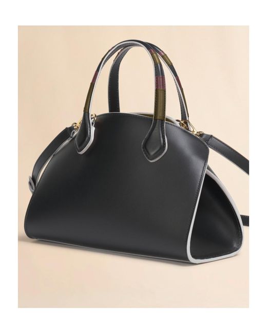 Marni Black Overlap Small Tote Bag