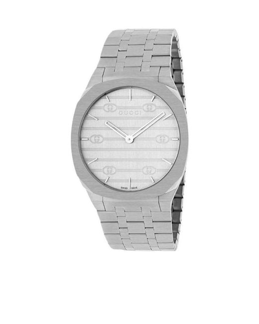 Gucci Gray 25H Watch, 38Mm