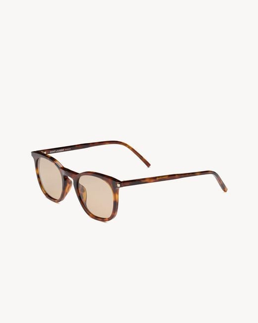 Saint Laurent Metallic Eyewear Square Frame Sunglasses