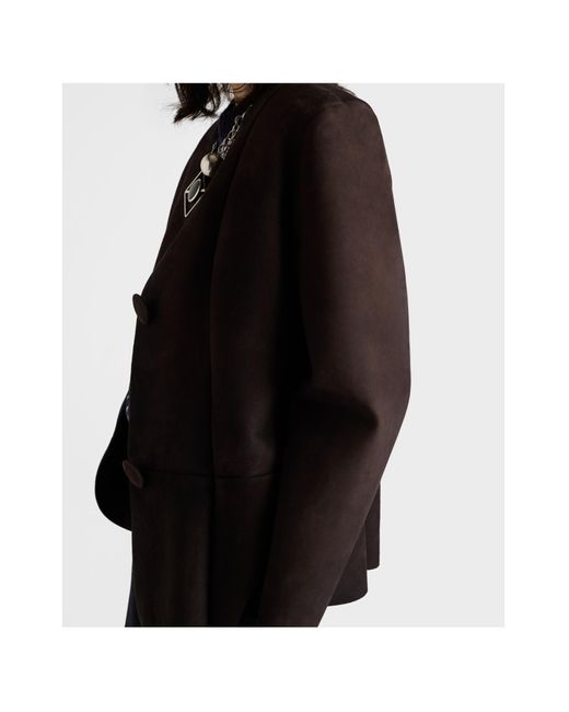 Prada Black Bonded Crewneck Jacket