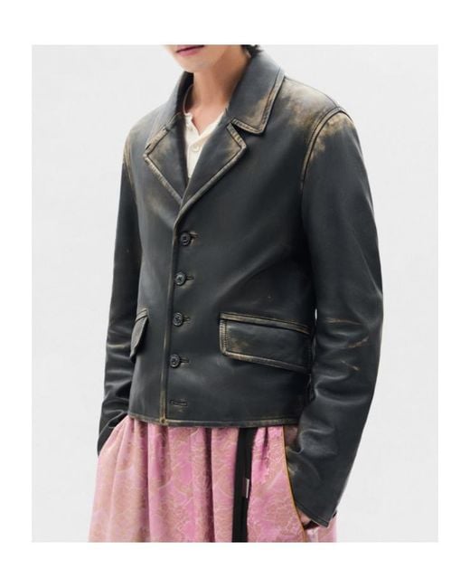 Ann Demeulemeester Black Malik Fitted Boxy Blouson for men