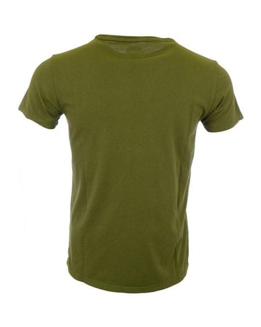 Armani Jeans Green Logo Short-Sleeved T-Shirt for men