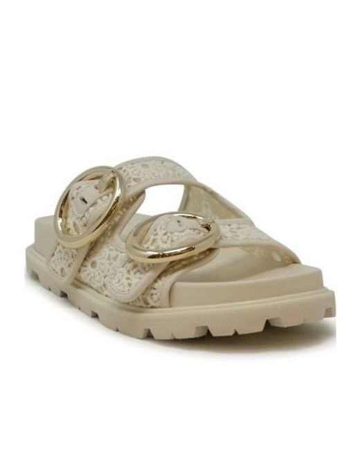 Stuart Weitzman White Flat Slippers