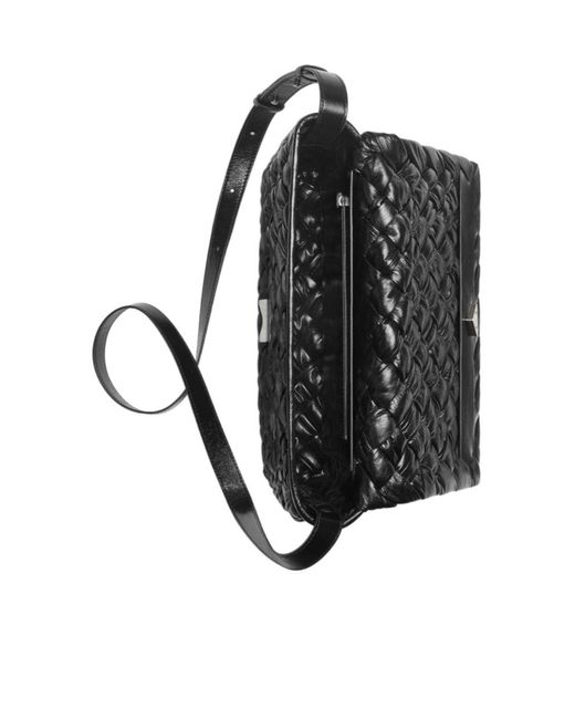 Bottega Veneta Black Rumple Messenger for men