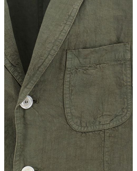Aspesi Green Unlined Linen Blazer for men