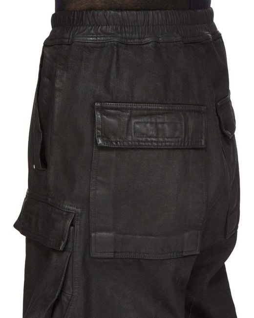 Rick Owens Black Double Cargo Jumbo Belas for men