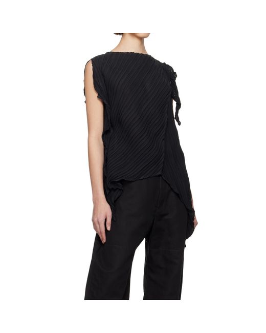 Issey Miyake Black Wrinkled And Twisted