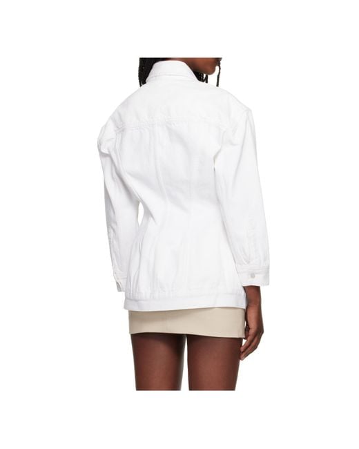 Wardrobe NYC White Non-Elastic Denim Jacket