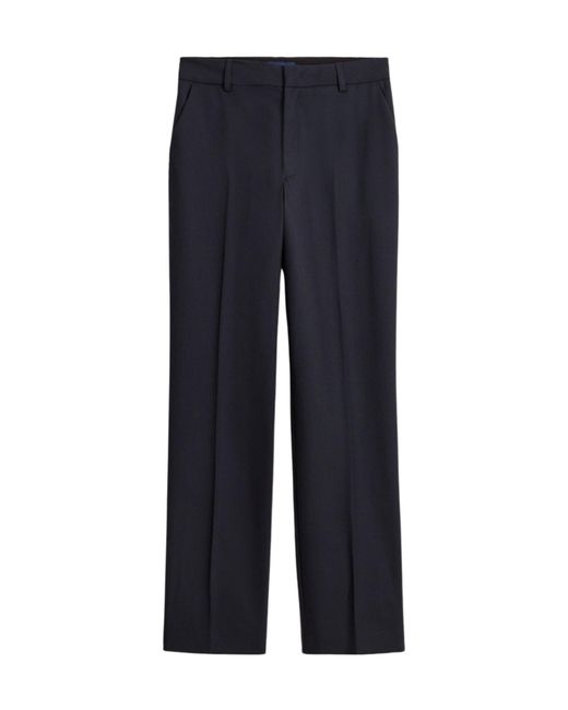 Soeur Blue Pleated Zip-Detail Casual Trousers
