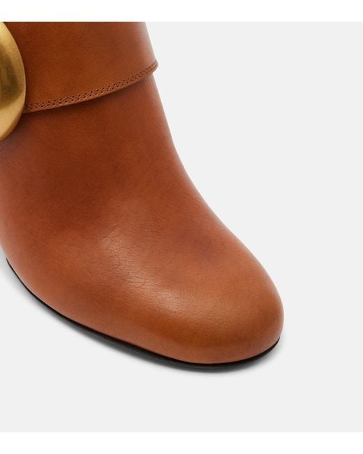 Etro Brown Sabot Leather Wedge Mules