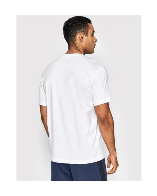 EA7 White Logo-Print Cotton T-Shirt for men
