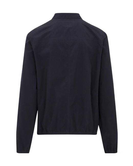 Brunello Cucinelli Blue High-Neck Zipped Jacket for men