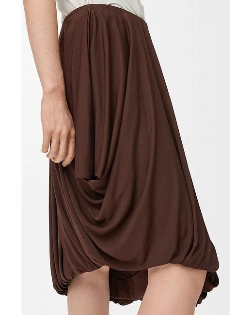 Loewe Brown Draped Viscose Skirt