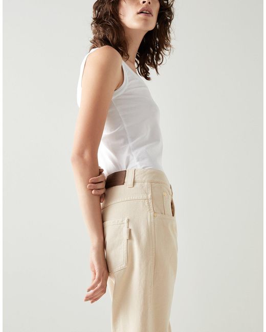 Brunello Cucinelli White High-Rise Straight-Leg Jeans