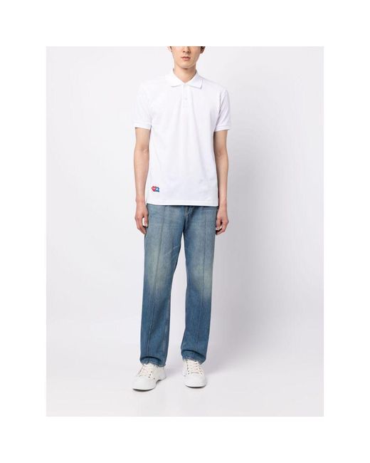 COMME DES GARÇONS PLAY White Lapel Short-Sleeved Polo Shirt for men