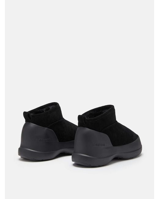 Moon Boot Black Round Toe Low-Top Boots