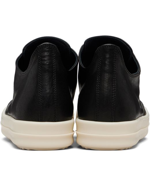 Rick Owens Black Leather Sneakers