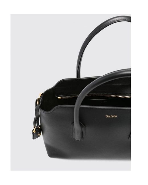 Tom Ford Black Alexander Medium Top Handle Tote Bag