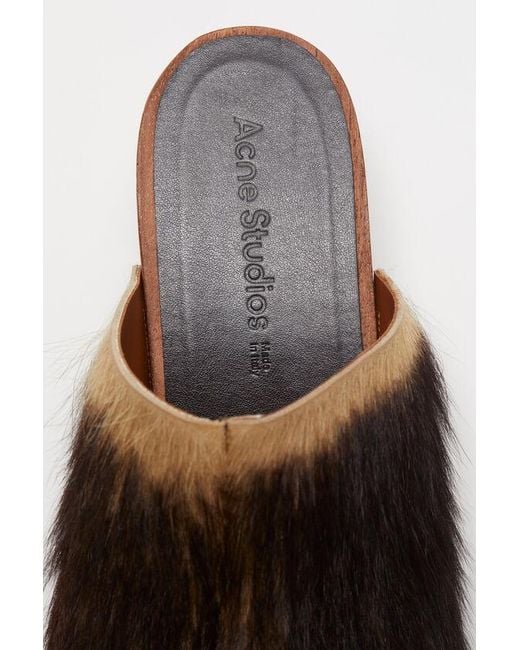 Acne Brown Wood Clogs