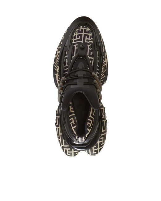 Balmain Black Unicorn Lace-Up Sneakers for men