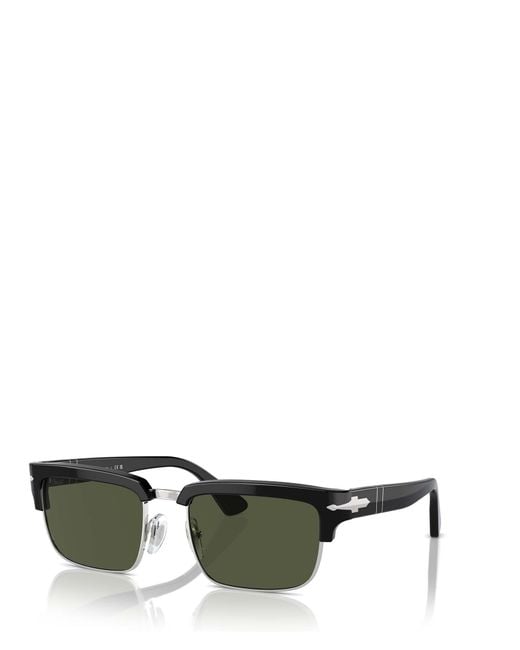 Persol Green Square Semi-Rimless Sunglasses for men