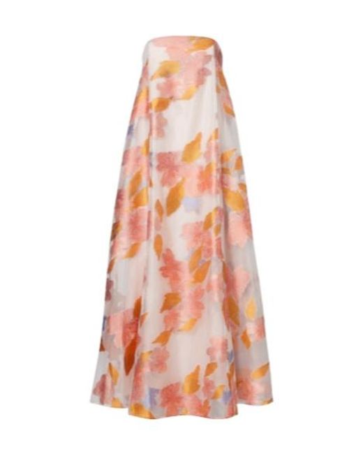 Staud Orange Allyson Floral Organza Gown