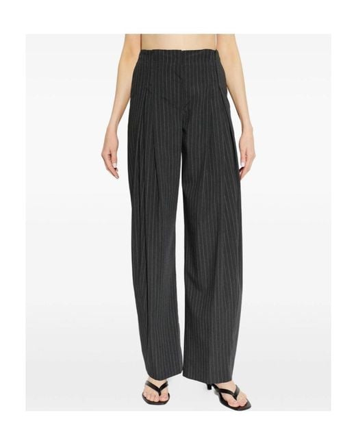 IRO Black Pinstriped Casual Trousers