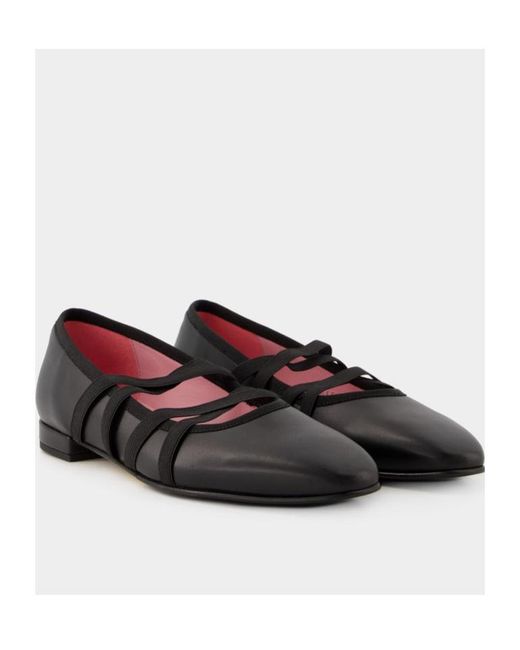 CAREL PARIS Black Tutu Square Toe Ballerina Shoes