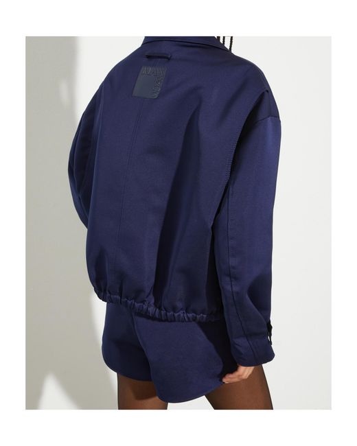 MAX&Co. Blue Duchesse Satin Bomber Jacket