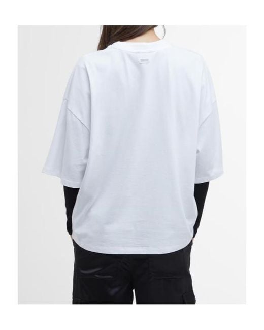 Barbour White Franchesca Logo T-Shirt