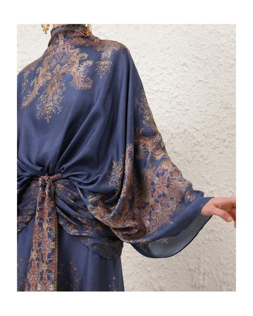 Zimmermann Blue Valiant Batwing Gown