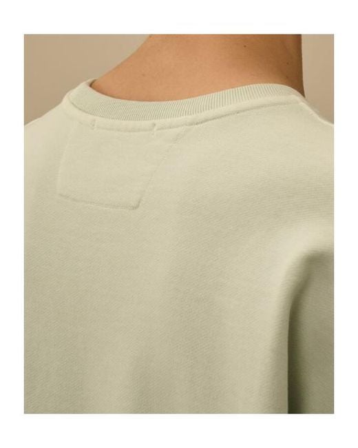 C P Company Green Logo Embroidered Crewneck Sweatshirt for men