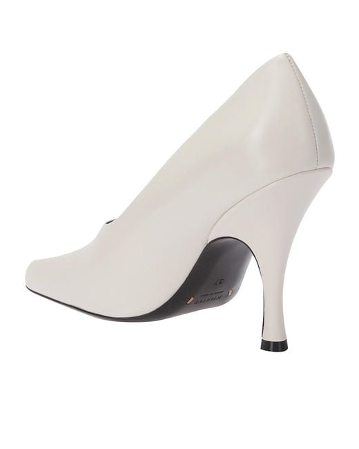 Khaite White Eva Square-Toe Pumps