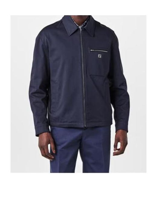Fendi Blue Ff Blouson Sn53 for men