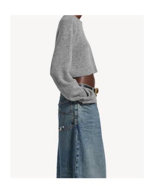 Balenciaga Gray Cropped Crewneck