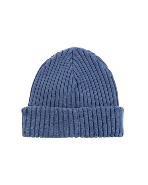 Paul & Shark Blue Ribbed Hat for men