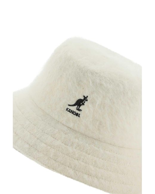 Kangol White Fuzzy Bucket Hat for men