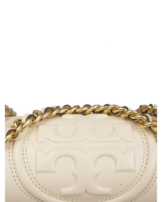Tory Burch White Fleming Convertible Small Shoulder Bag