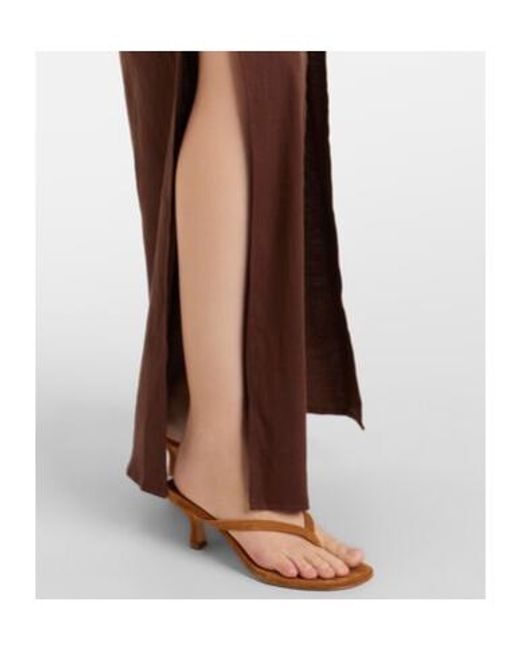 Staud Purple Costa Linen-Blend Maxi Dress