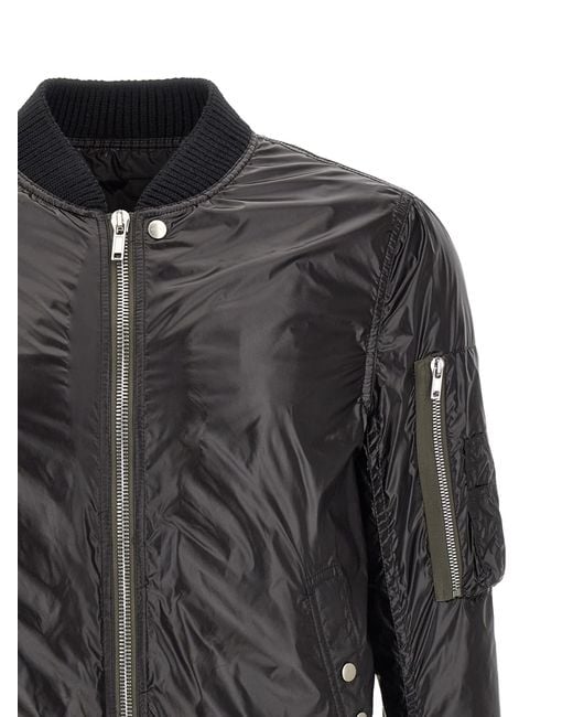 Rick Owens Black Classic Flight Bomber Jacket for men